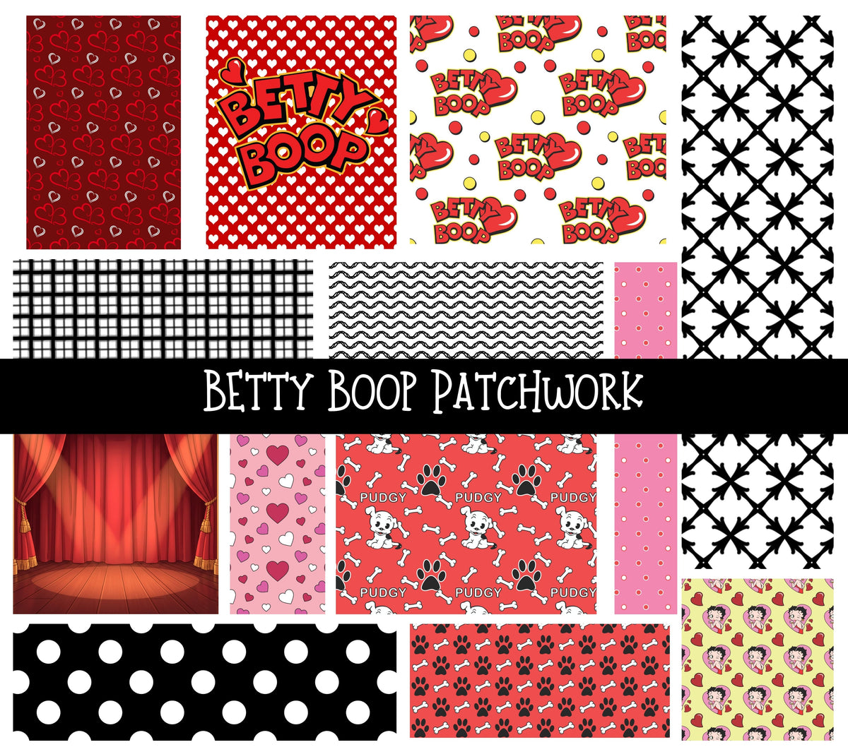 Betty Boop Doodle Patchwork Set