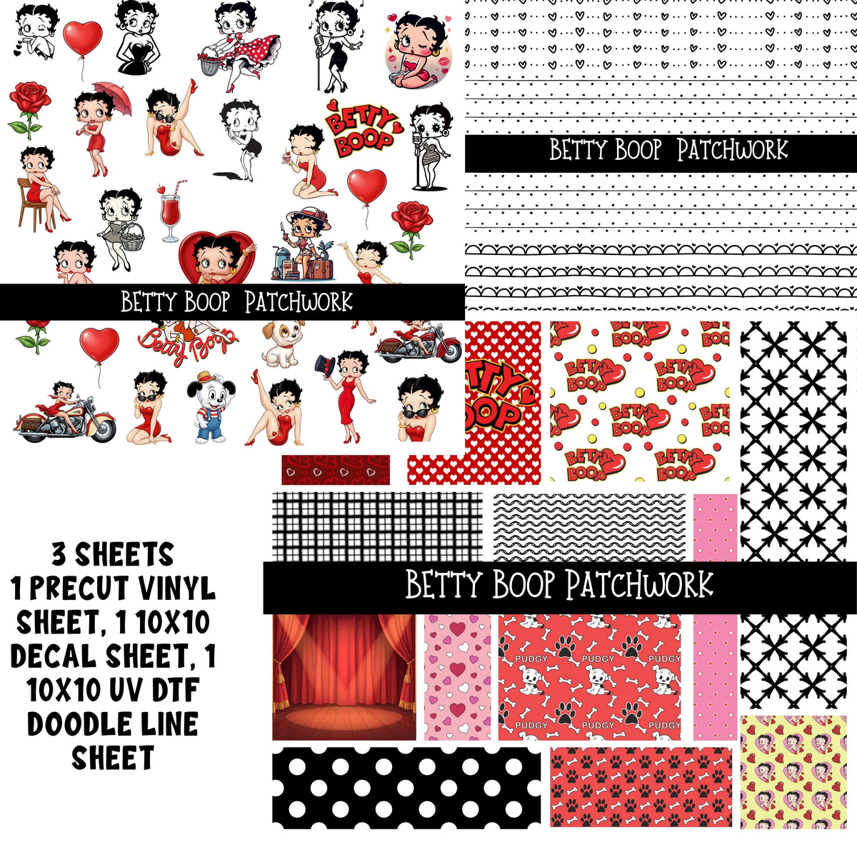 Betty Boop Doodle Patchwork Set