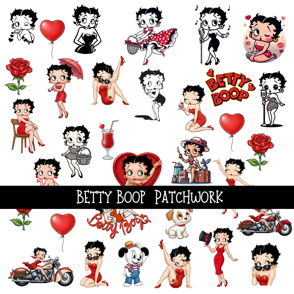 Betty Boop Doodle Patchwork Set