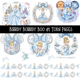 Bibbidy Bobbidy Boo Torn Pages UV DTF Decal sheets 4 Designs available