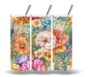 Inspirational Floral vinyl tumbler wraps