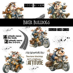 Biker Bulldogs UV DTF Decal sheets