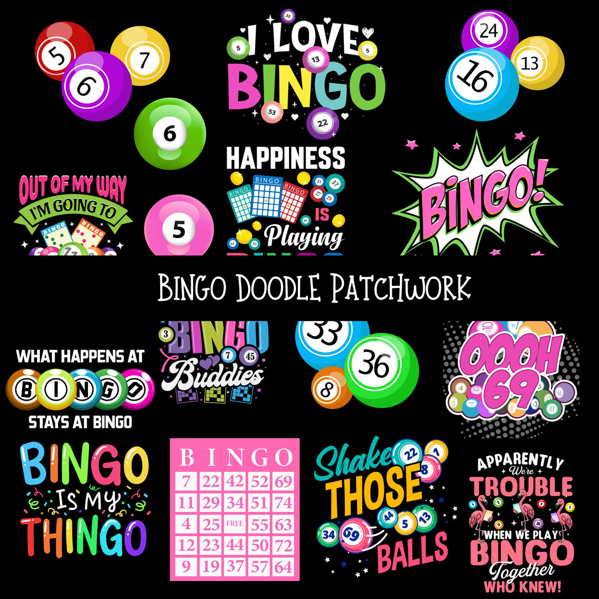 Bingo Doodle Patchwork Set