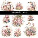 Birds and Blooms UV DTF Decal sheets 5 design Options  available