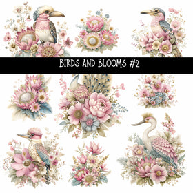 Birds and Blooms UV DTF Decal sheets 5 design Options  available