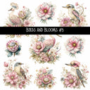 Birds and Blooms UV DTF Decal sheets 5 design Options  available