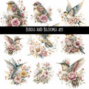 Birds and Blooms UV DTF Decal sheets 5 design Options  available