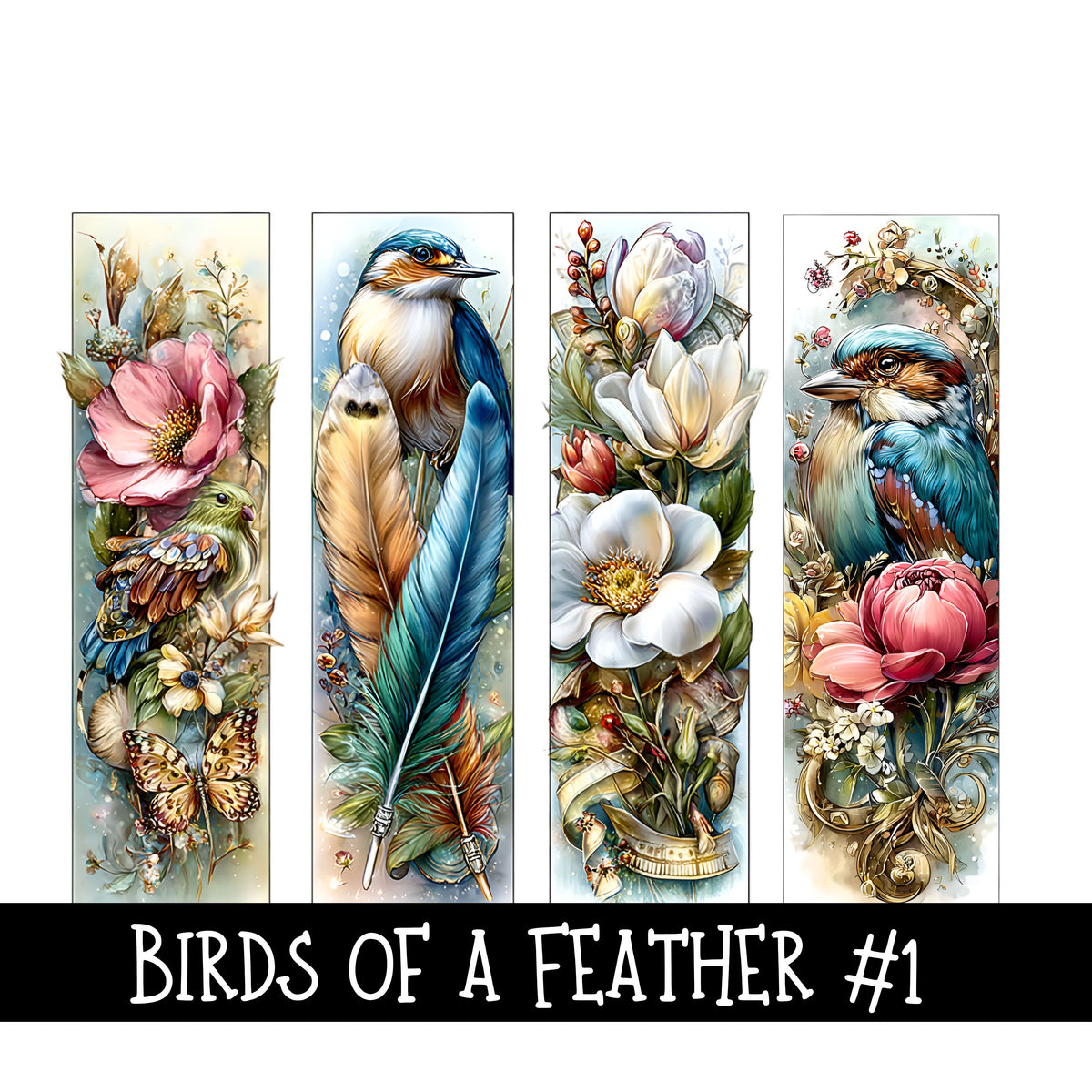 Birds of a Feather Panels- UV DTF Decal sheet 5 Design sheets 2 sizes