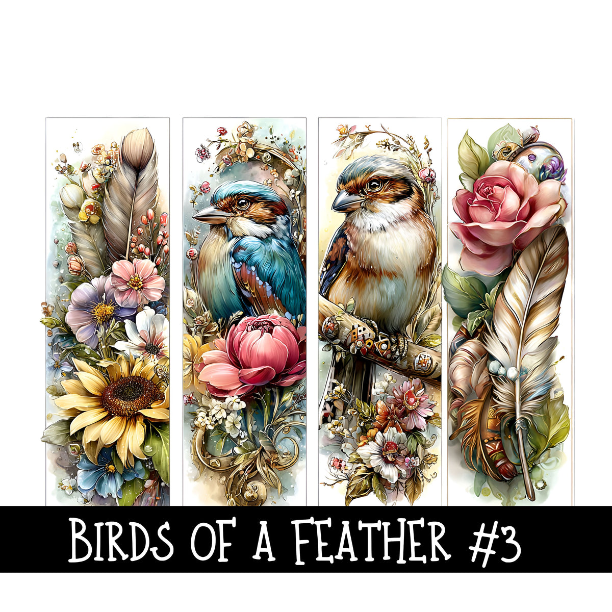 Birds of a Feather Panels- UV DTF Decal sheet 5 Design sheets 2 sizes