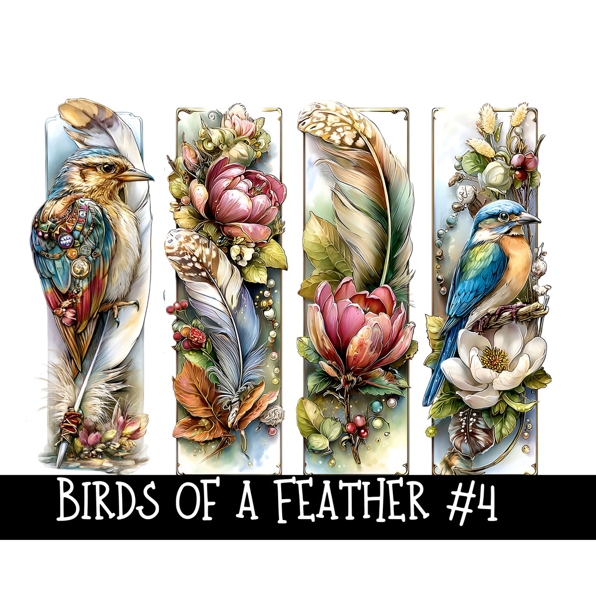 Birds of a Feather Panels- UV DTF Decal sheet 5 Design sheets 2 sizes