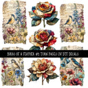 Birds of a Feather Torn Pages UV DTF Decal sheets 3 designs available
