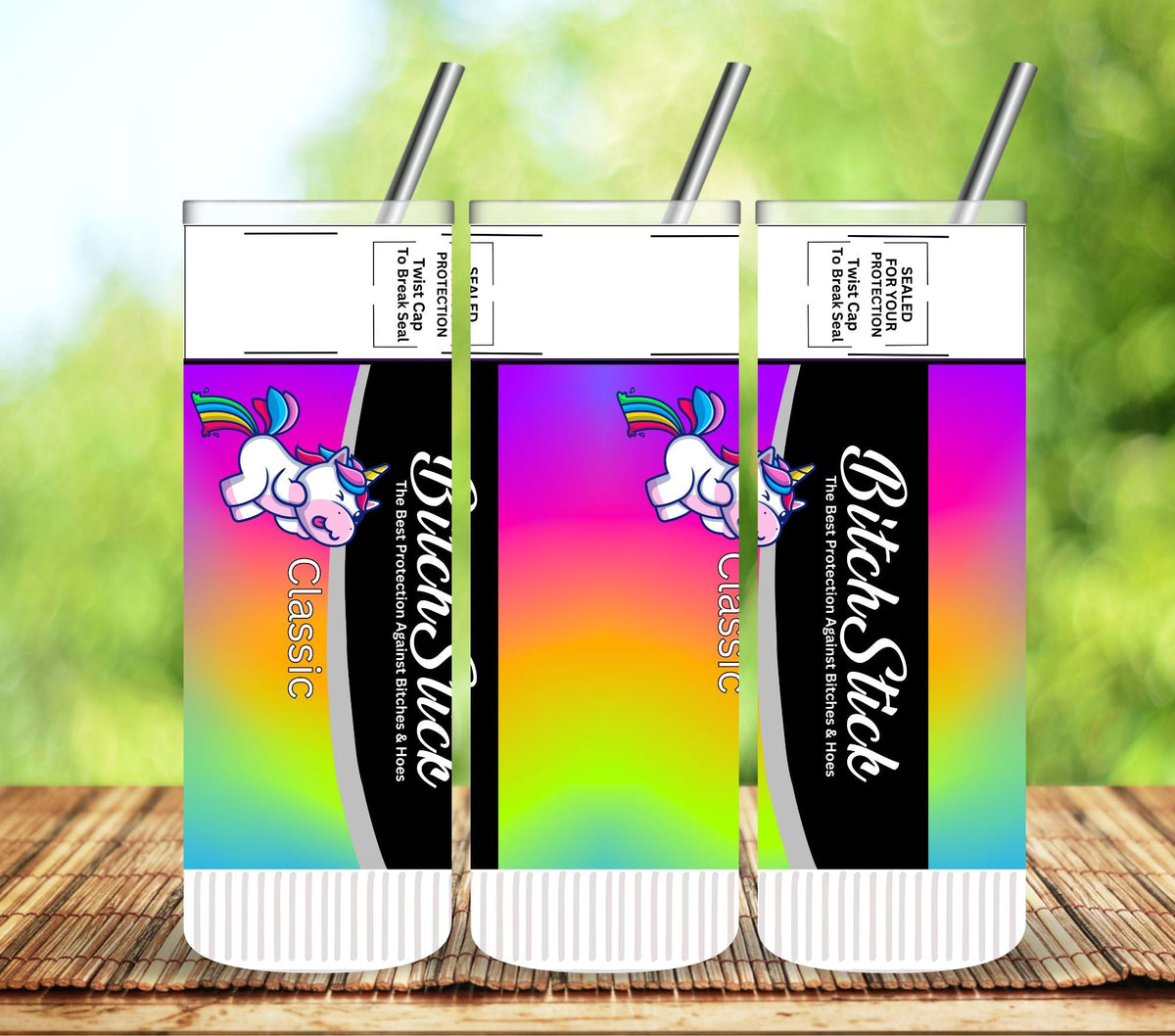 Bitch Stick Vinyl Tumbler Wrap- 5 Designs