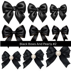 Black Bows and Pearls UV DTF Decal sheets