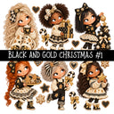 Black and Gold Christmas UV DTF Decal sheets 11 Designs available