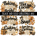 Black and Gold Christmas UV DTF Decal sheets 11 Designs available