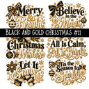 Black and Gold Christmas UV DTF Decal sheets 11 Designs available