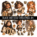 Black and Gold Christmas UV DTF Decal sheets 11 Designs available