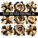 Black and Gold Christmas UV DTF Decal sheets 11 Designs available