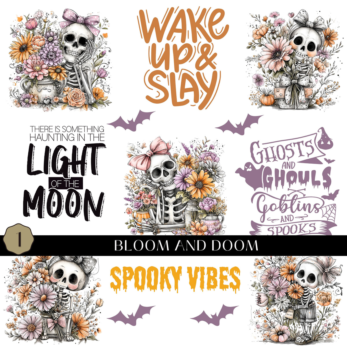 Bloom and Doom Collection UV DTF Decal Sheets- 2 Designs