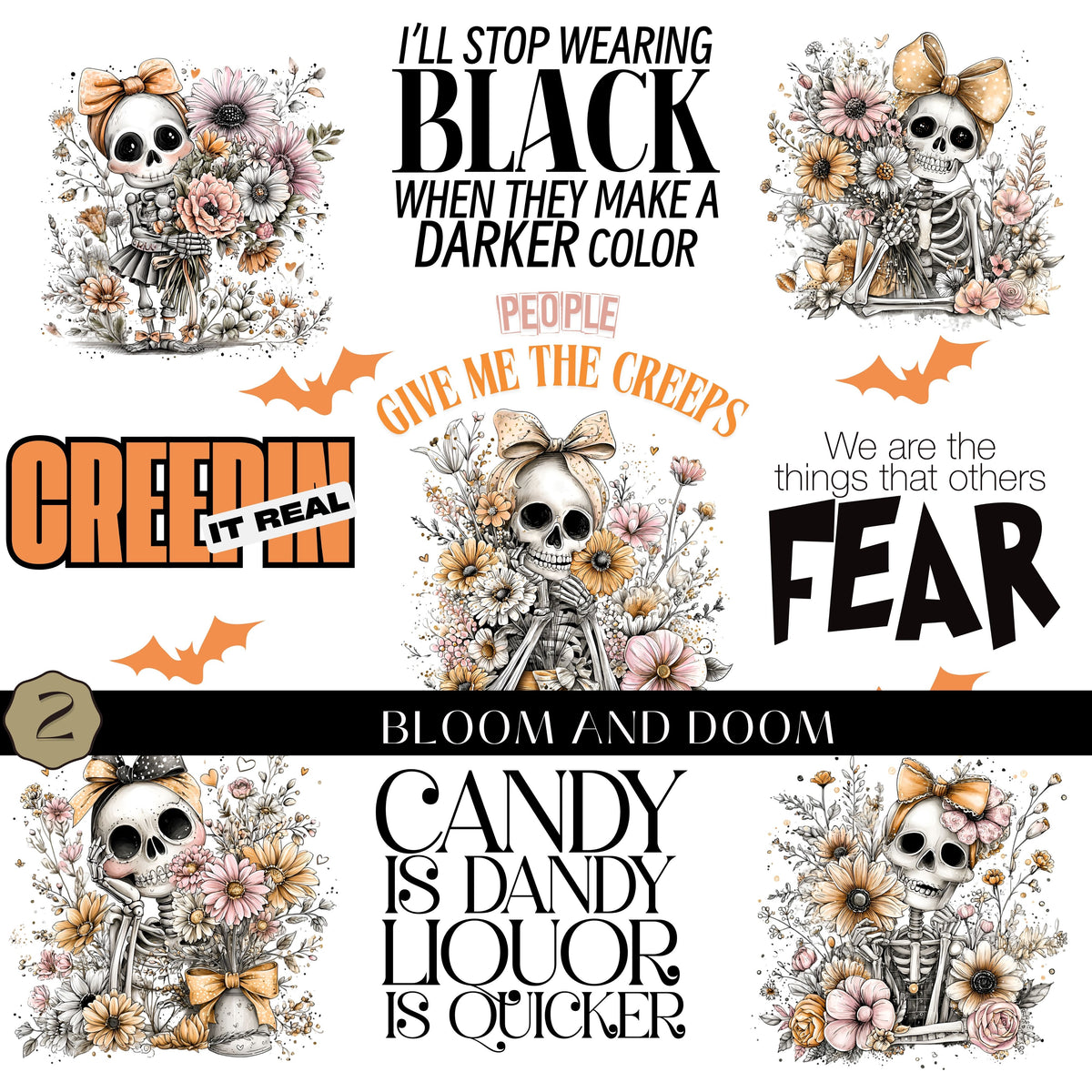 Bloom and Doom Collection UV DTF Decal Sheets- 2 Designs