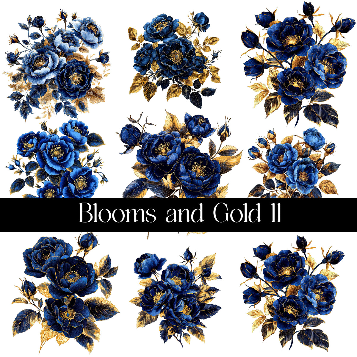 Blooms and Gold Decal sheets- 11 Design Optons