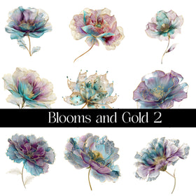 Blooms and Gold Decal sheets- 11 Design Optons