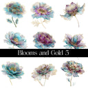 Blooms and Gold Decal sheets- 11 Design Optons