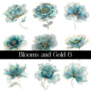 Blooms and Gold Decal sheets- 11 Design Optons