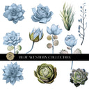 Blue Western Collection UV DTF Decal Sheets- 6 Designs
