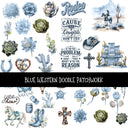 Blue Western Doodle Patchwork Set