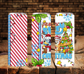 Bluey Christmas Vinyl tumbler wraps