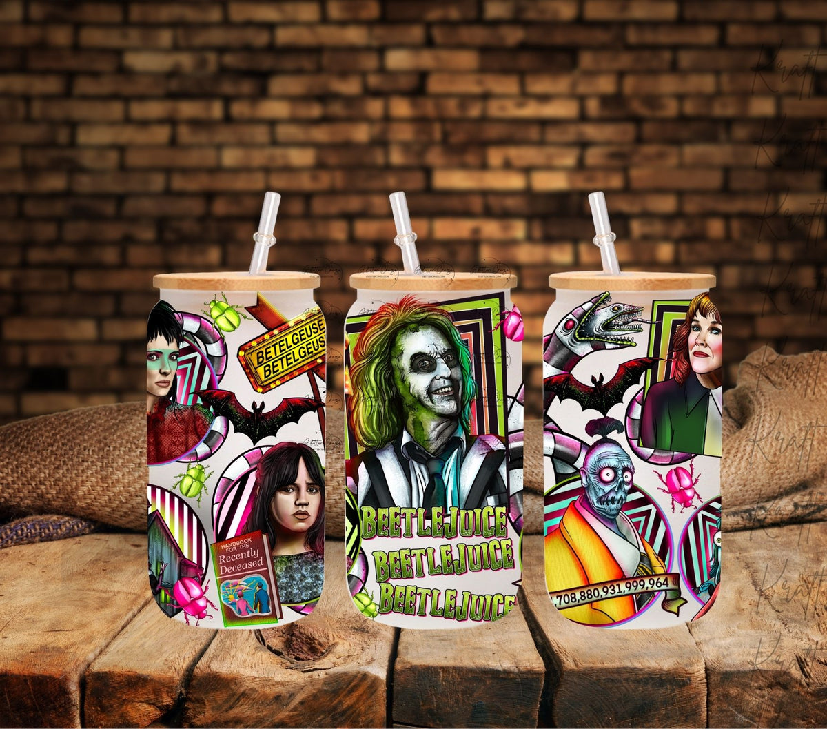 Beetlejuice UV DTF Libbey wrap