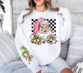 Pink Santa DTF Transfers 2 piece set