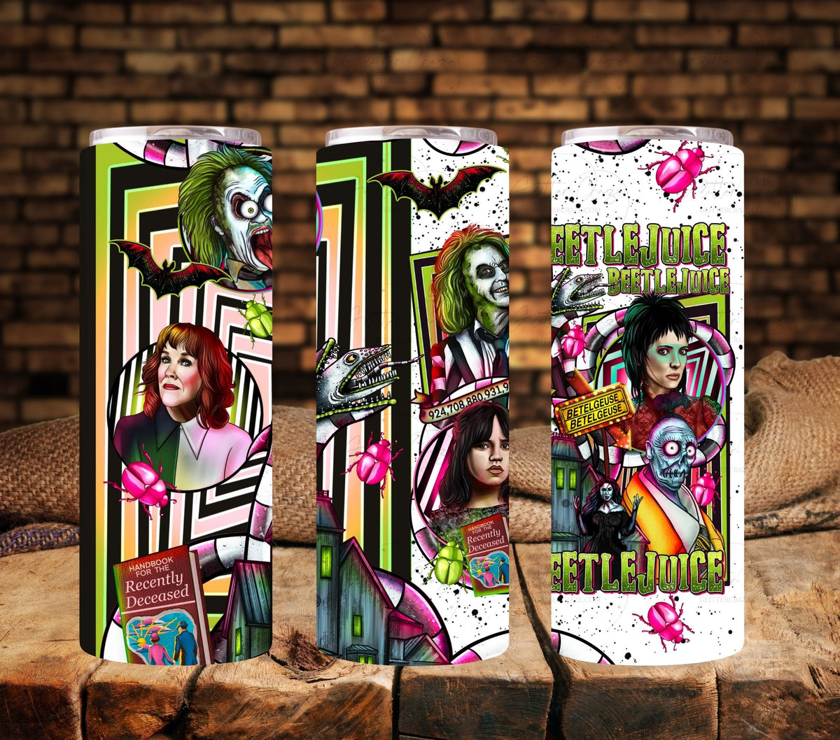 Beetlejuice Vinyl Tumbler Wraps