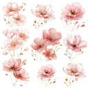 Blush Floral UV DTF Decal accent Sheet 10x10