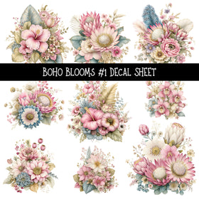 Boho Blooms UV DTF Decal sheets 2 design Options available