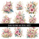 Boho Blooms UV DTF Decal sheets 2 design Options available