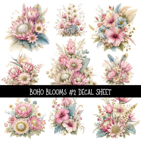 Boho Blooms UV DTF Decal sheets 2 design Options available