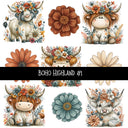 Boho Highland UV DTF Decal sheets 2 Designs available