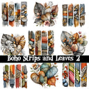 Boho Strips and Leaves UV DTF Decal Sheets 2 Designs