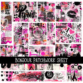 Bonjour Patchwork precut vinyl sheet available in 12x12 or 6x6 sizes
