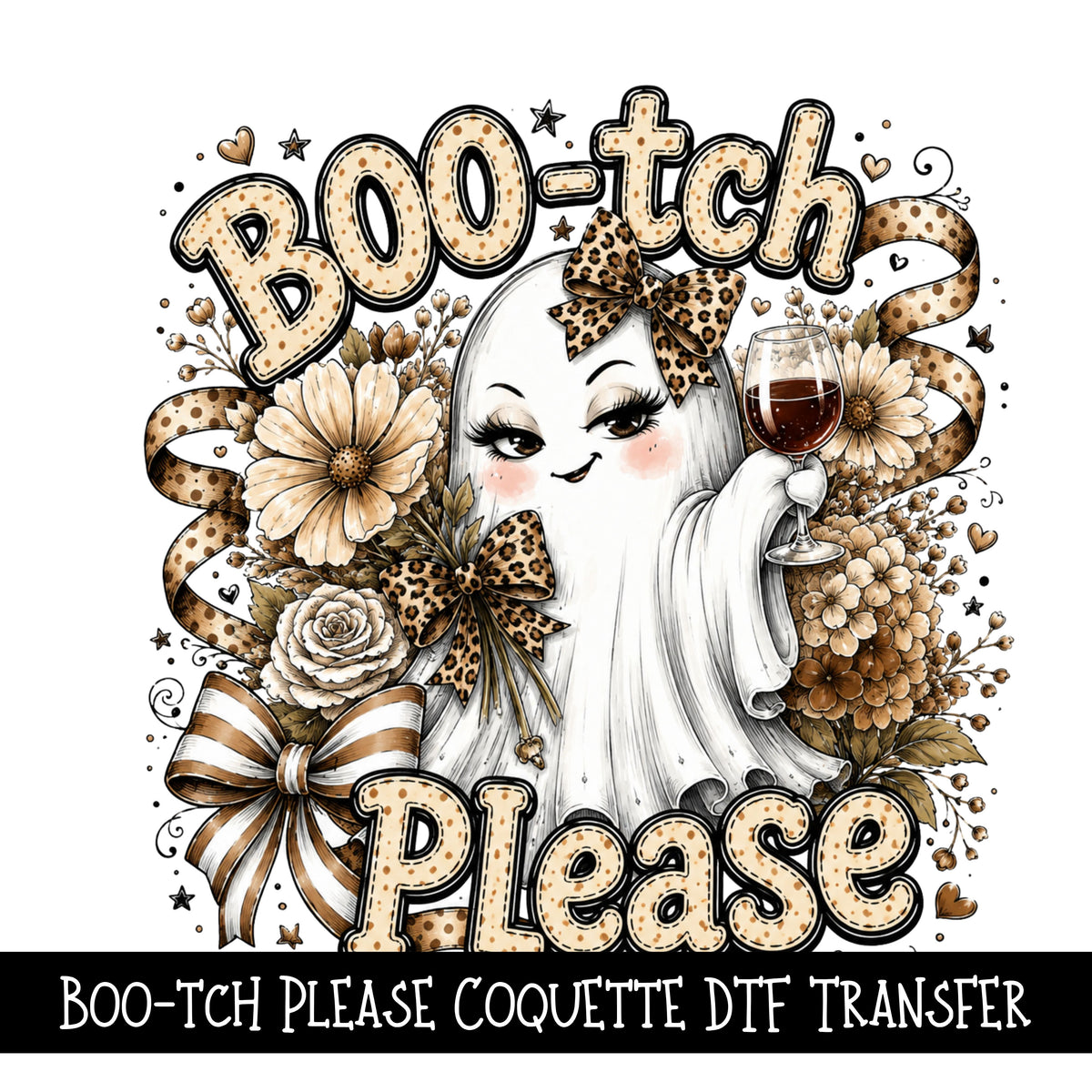 Boo-tch Please Coquette DTF Transfers 2 pc set