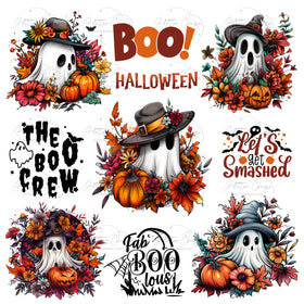 Boo Ghosts UV DTF Decal sheet