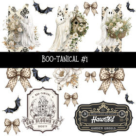 Boo-tanical Torn Pages UV DTF Decal sheets 3 designs available