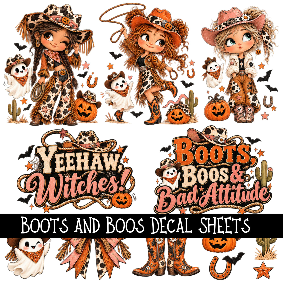 Boots and Boos UV DTF Decal sheets