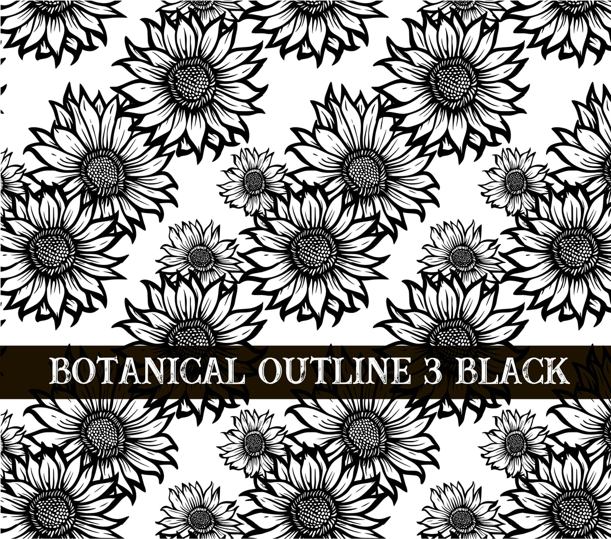 Botanical Outline #3 UV DTF Wrap 3 color options
