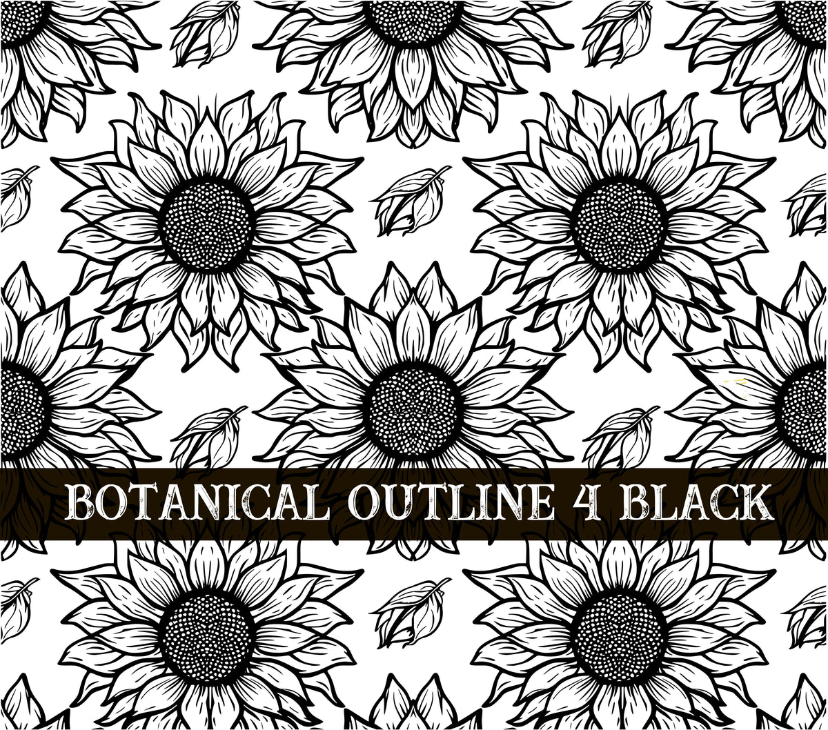Botanical Outline #4 UV DTF Wrap 3 color options