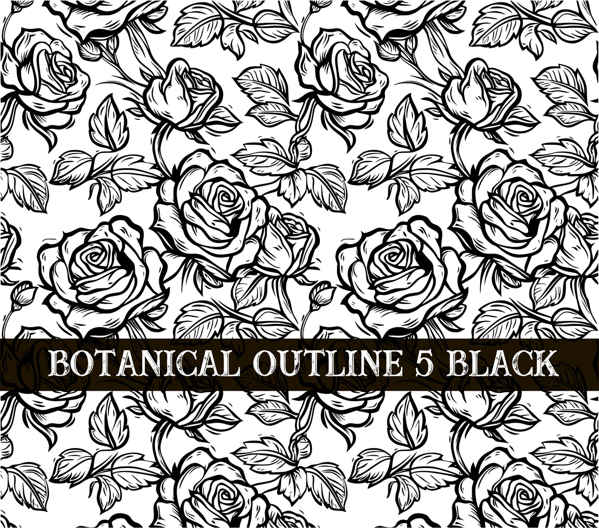 Botanical Outline #5 UV DTF Wrap 3 color options