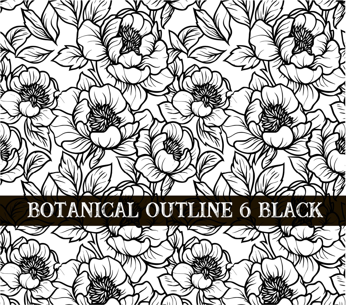 Botanical Outline #6 UV DTF Wrap 3 color options