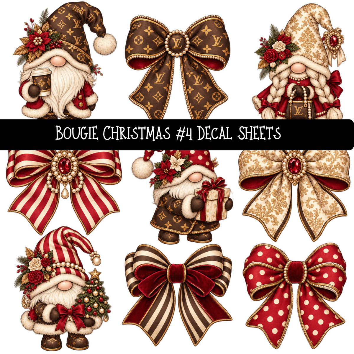 Bougie Christmas UV DTF Decal sheets 12 Designs available